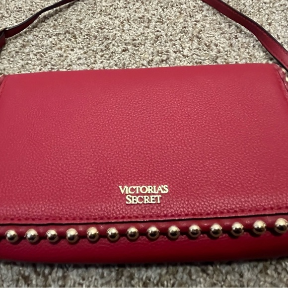 Victoria's Secret Handbags - Victoria's Secret Red Clutch/Purse with Gold Accents